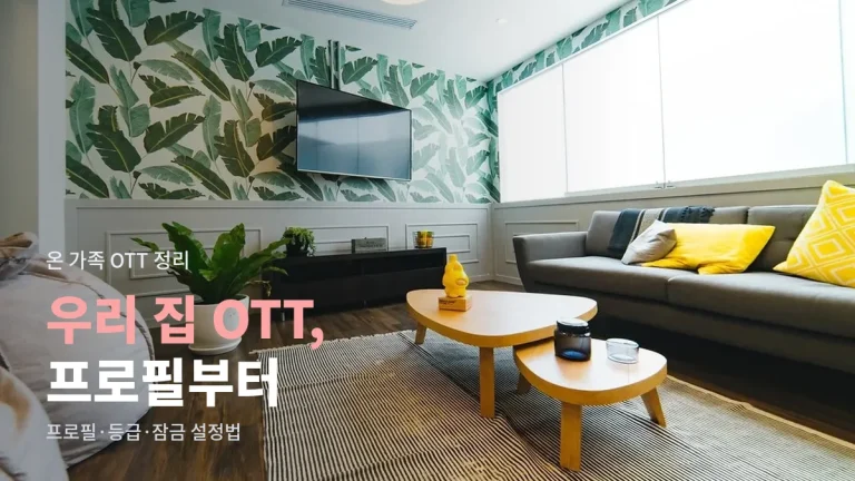 가족이 함께 쓰는 OTT 프로필과 자녀 보호 설정 가이드 - 프로필 나누기, 시청 등급, 잠금, 기록 관리